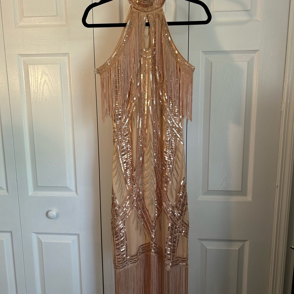 Elegant Sequin Fringe Flapper Dress